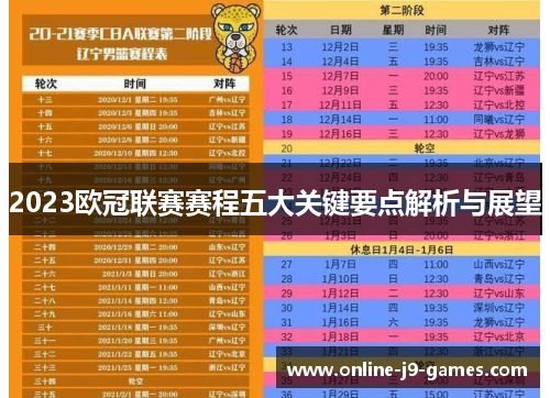 2023欧冠联赛赛程五大关键要点解析与展望 2023欧冠联赛赛程五大关键要点解析与展望